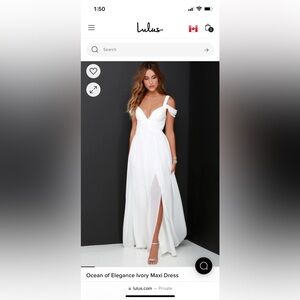 XS Ocean of Elegance Ivory Maxi Dress - only worn for a couple hours